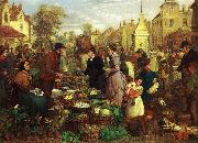 Henry Charles Bryant Market Day oil on canvas